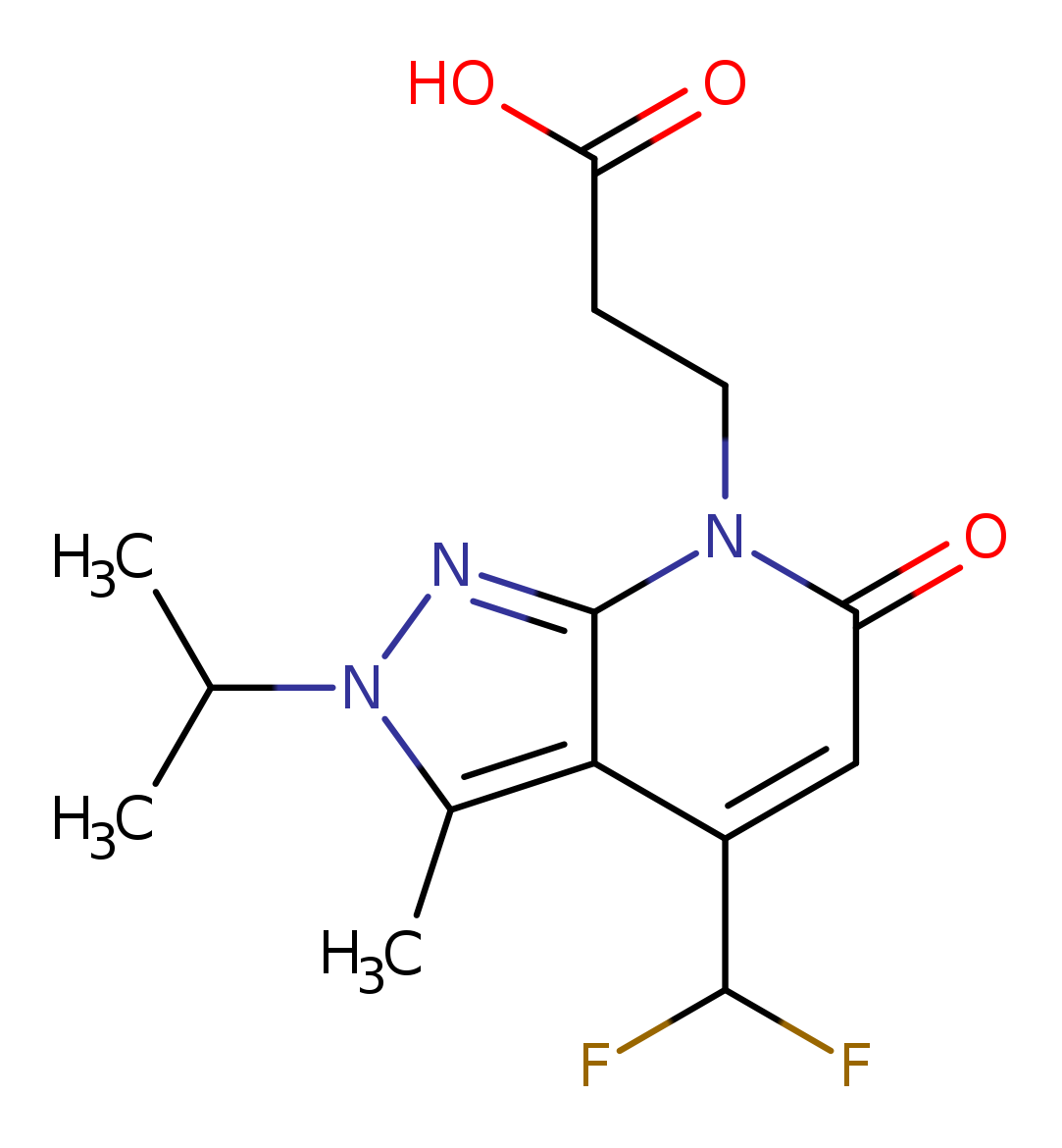 3-(4-(Difluoromethyl)-2-isopropyl-3-methyl-6-oxo-2H-pyrazolo[3,4-b]pyridin-7(6H)-yl)propanoic acid