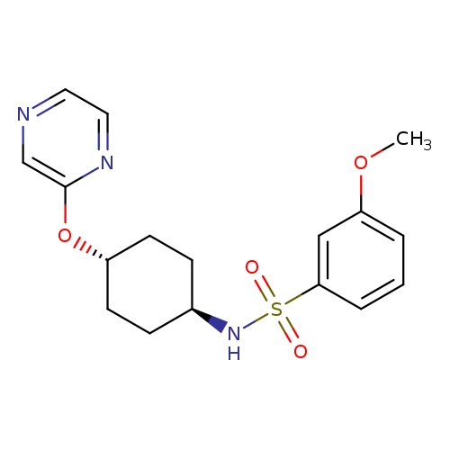 3-methoxy-N-[(1r,4r)-4-(pyrazin-2-yloxy)cyclohexyl]benzene-1-sulfonamide