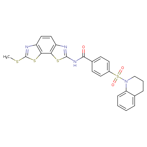 N-[11-(methylsulfanyl)-3,12-dithia-5,10-diazatricyclo[7.3.0.0^{2,6}]dodeca-1(9),2(6),4,7,10-pentaen-4-yl]-4-(1,2,3,4-tetrahydroquinoline-1-sulfonyl)benzamide