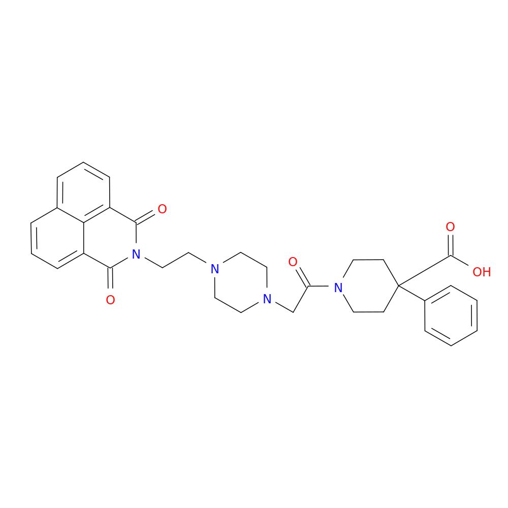 1-{2-[4-(2-{2,4-dioxo-3-azatricyclo[7.3.1.0^{5,13}]trideca-1(13),5,7,9,11-pentaen-3-yl}ethyl)piperazin-1-yl]acetyl}-4-phenylpiperidine-4-carboxylic acid
