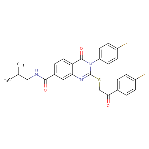 3-(4-fluorophenyl)-2-{[2-(4-fluorophenyl)-2-oxoethyl]sulfanyl}-N-(2-methylpropyl)-4-oxo-3,4-dihydroquinazoline-7-carboxamide