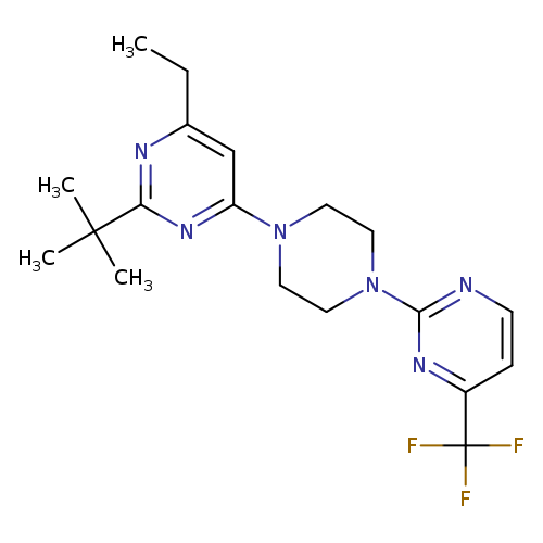 2-tert-butyl-4-ethyl-6-{4-[4-(trifluoromethyl)pyrimidin-2-yl]piperazin-1-yl}pyrimidine