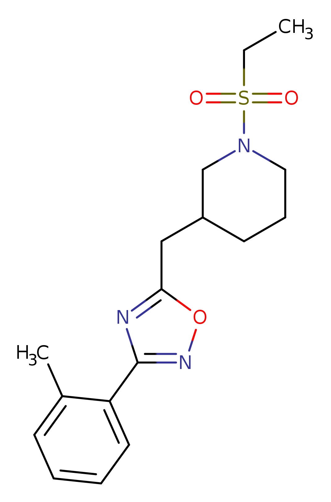 1-(ethanesulfonyl)-3-{[3-(2-methylphenyl)-1,2,4-oxadiazol-5-yl]methyl}piperidine