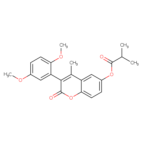 3-(2,5-dimethoxyphenyl)-4-methyl-2-oxo-2H-chromen-6-yl 2-methylpropanoate