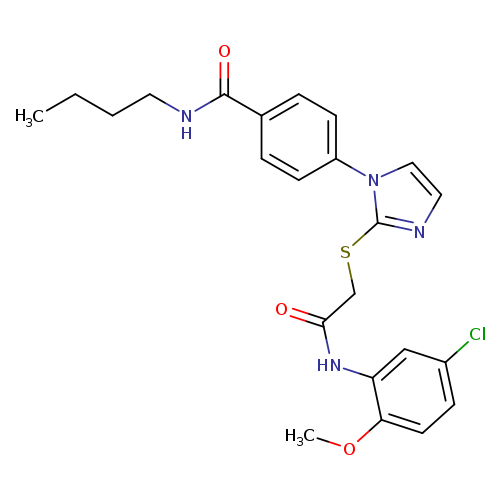N-butyl-4-[2-({[(5-chloro-2-methoxyphenyl)carbamoyl]methyl}sulfanyl)-1H-imidazol-1-yl]benzamide