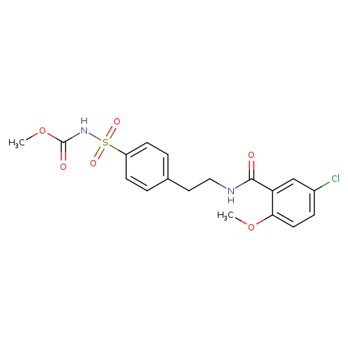 methyl N-[4-[2-[(5-chloro-2-methoxy-benzoyl)amino]ethyl]phenyl]sulfonylcarbamate