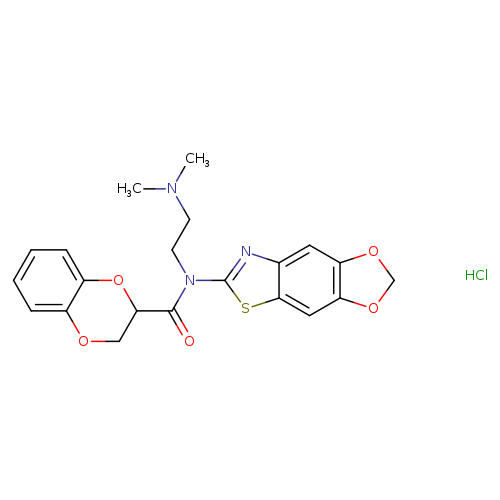 N-[2-(dimethylamino)ethyl]-N-{4,6-dioxa-10-thia-12-azatricyclo[7.3.0.0^{3,7}]dodeca-1(9),2,7,11-tetraen-11-yl}-2,3-dihydro-1,4-benzodioxine-2-carboxamide hydrochloride