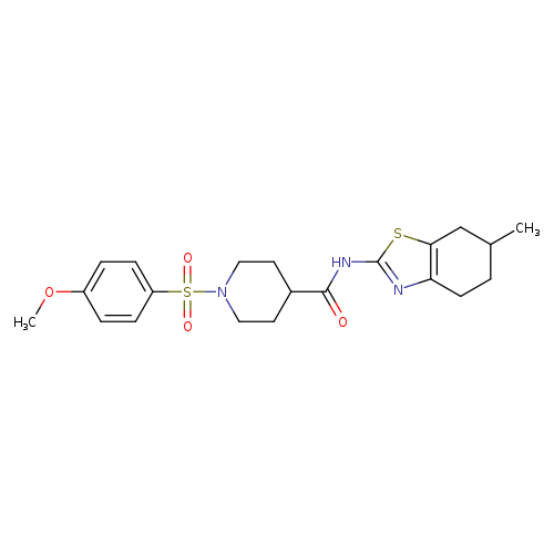 1-(4-methoxybenzenesulfonyl)-N-(6-methyl-4,5,6,7-tetrahydro-1,3-benzothiazol-2-yl)piperidine-4-carboxamide