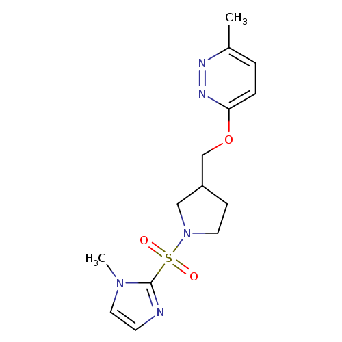 3-methyl-6-({1-[(1-methyl-1H-imidazol-2-yl)sulfonyl]pyrrolidin-3-yl}methoxy)pyridazine