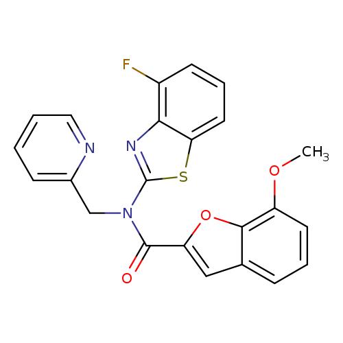 N-(4-fluoro-1,3-benzothiazol-2-yl)-7-methoxy-N-[(pyridin-2-yl)methyl]-1-benzofuran-2-carboxamide
