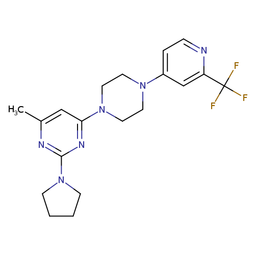 4-methyl-2-(pyrrolidin-1-yl)-6-{4-[2-(trifluoromethyl)pyridin-4-yl]piperazin-1-yl}pyrimidine