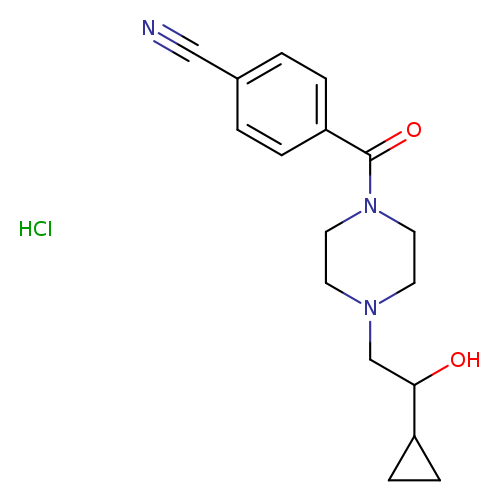 4-[4-(2-cyclopropyl-2-hydroxyethyl)piperazine-1-carbonyl]benzonitrile hydrochloride