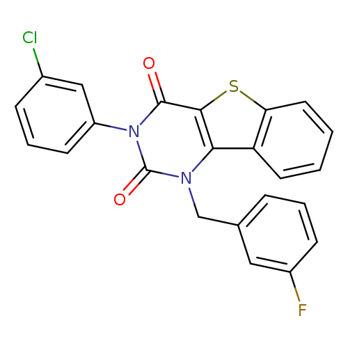 5-(3-chlorophenyl)-3-[(3-fluorophenyl)methyl]-8-thia-3,5-diazatricyclo[7.4.0.0^{2,7}]trideca-1(9),2(7),10,12-tetraene-4,6-dione