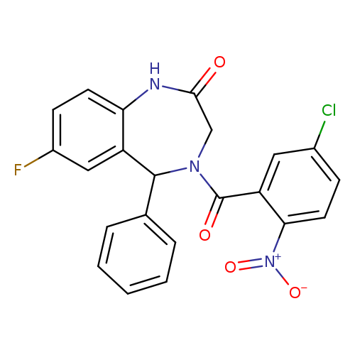 4-(5-chloro-2-nitrobenzoyl)-7-fluoro-5-phenyl-2,3,4,5-tetrahydro-1H-1,4-benzodiazepin-2-one