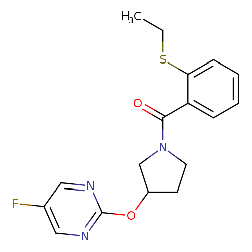 2-({1-[2-(ethylsulfanyl)benzoyl]pyrrolidin-3-yl}oxy)-5-fluoropyrimidine