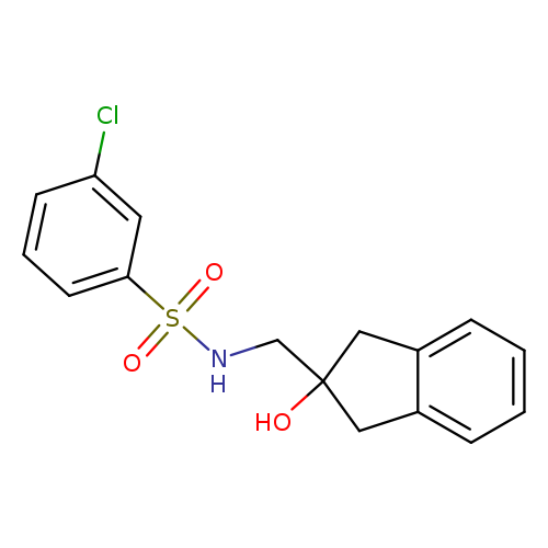 3-chloro-N-[(2-hydroxy-2,3-dihydro-1H-inden-2-yl)methyl]benzene-1-sulfonamide