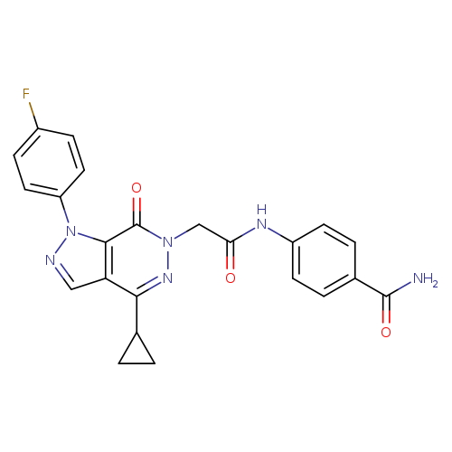 4-{2-[4-cyclopropyl-1-(4-fluorophenyl)-7-oxo-1H,6H,7H-pyrazolo[3,4-d]pyridazin-6-yl]acetamido}benzamide