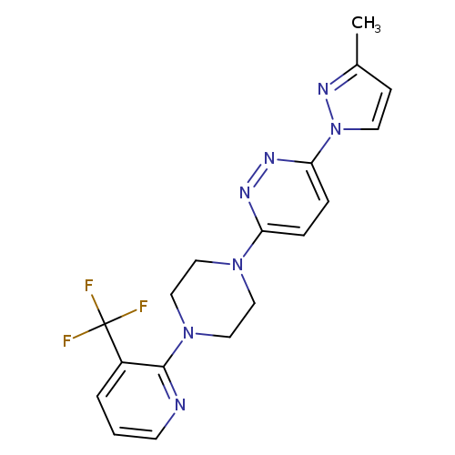 3-(3-methyl-1H-pyrazol-1-yl)-6-{4-[3-(trifluoromethyl)pyridin-2-yl]piperazin-1-yl}pyridazine