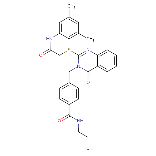 4-{[2-({[(3,5-dimethylphenyl)carbamoyl]methyl}sulfanyl)-4-oxo-3,4-dihydroquinazolin-3-yl]methyl}-N-propylbenzamide