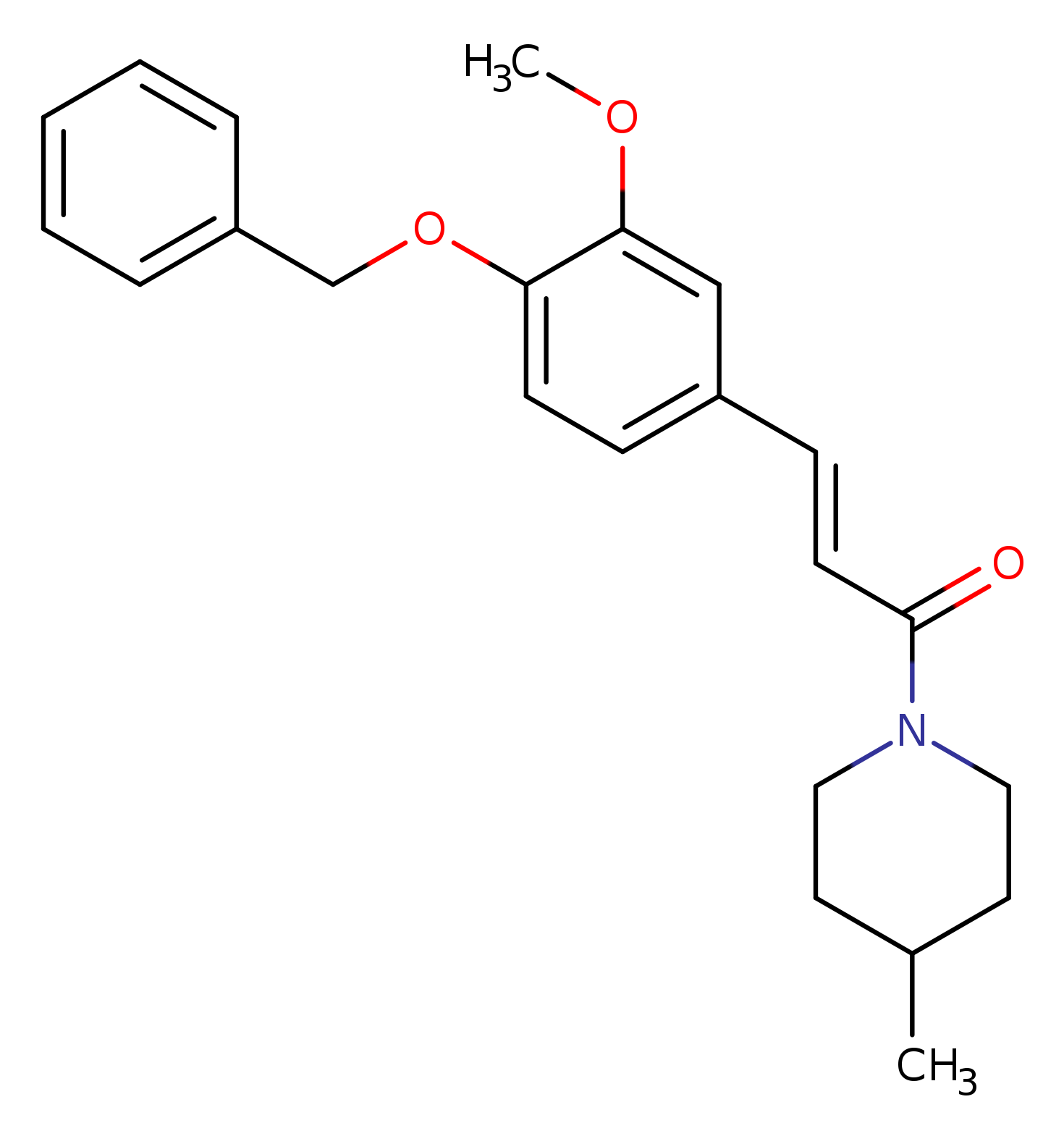 (2E)-3-[4-(benzyloxy)-3-methoxyphenyl]-1-(4-methylpiperidin-1-yl)prop-2-en-1-one