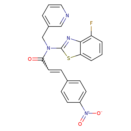 (2Z)-N-(4-fluoro-1,3-benzothiazol-2-yl)-3-(4-nitrophenyl)-N-[(pyridin-3-yl)methyl]prop-2-enamide