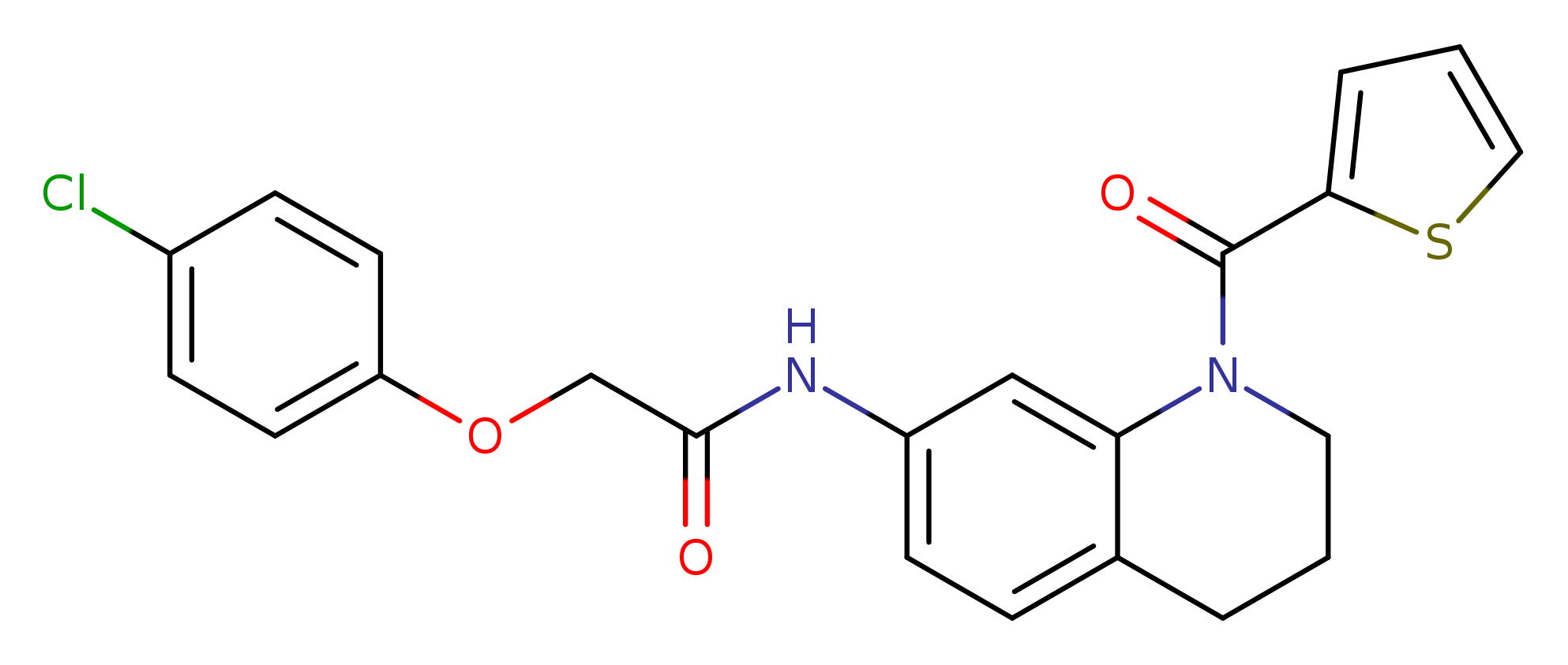 2-(4-chlorophenoxy)-N-[1-(thiophene-2-carbonyl)-1,2,3,4-tetrahydroquinolin-7-yl]acetamide