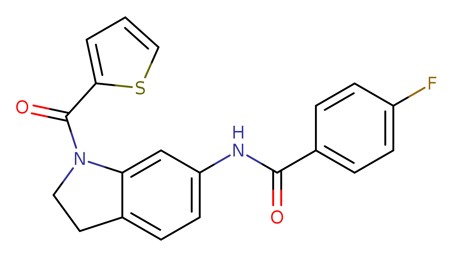 4-fluoro-N-[1-(thiophene-2-carbonyl)-2,3-dihydro-1H-indol-6-yl]benzamide