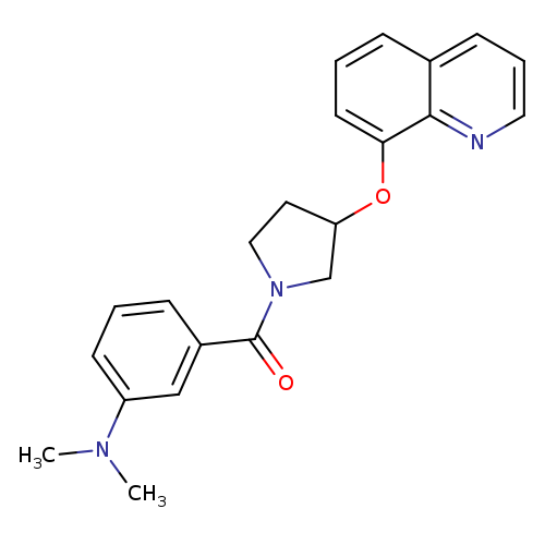 N,N-dimethyl-3-[3-(quinolin-8-yloxy)pyrrolidine-1-carbonyl]aniline