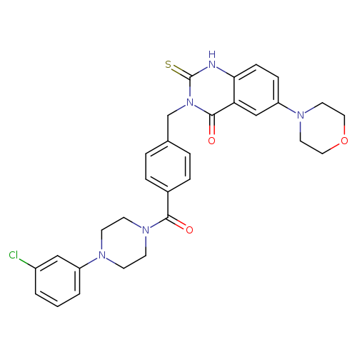 3-({4-[4-(3-chlorophenyl)piperazine-1-carbonyl]phenyl}methyl)-6-(morpholin-4-yl)-2-sulfanylidene-1,2,3,4-tetrahydroquinazolin-4-one