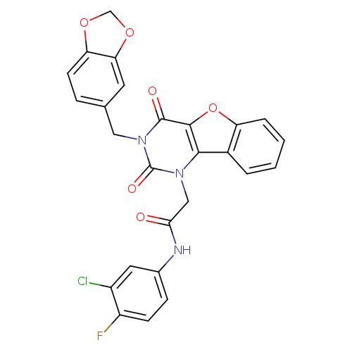 2-{5-[(2H-1,3-benzodioxol-5-yl)methyl]-4,6-dioxo-8-oxa-3,5-diazatricyclo[7.4.0.0^{2,7}]trideca-1(9),2(7),10,12-tetraen-3-yl}-N-(3-chloro-4-fluorophenyl)acetamide