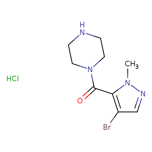 1-(4-bromo-1-methyl-1H-pyrazole-5-carbonyl)piperazine hydrochloride