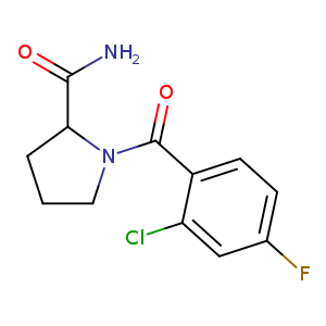 1-(2-chloro-4-fluorobenzoyl)pyrrolidine-2-carboxamide