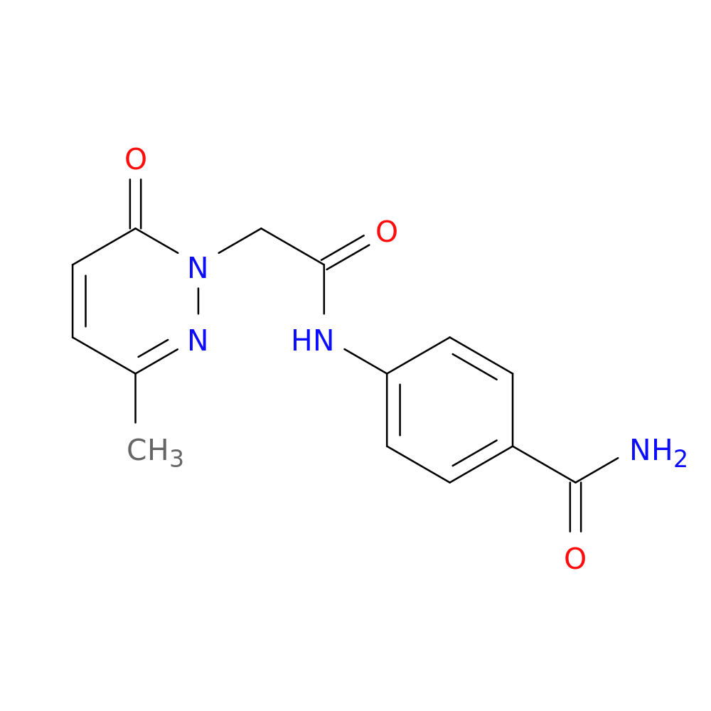 4-[2-(3-methyl-6-oxo-1,6-dihydropyridazin-1-yl)acetamido]benzamide