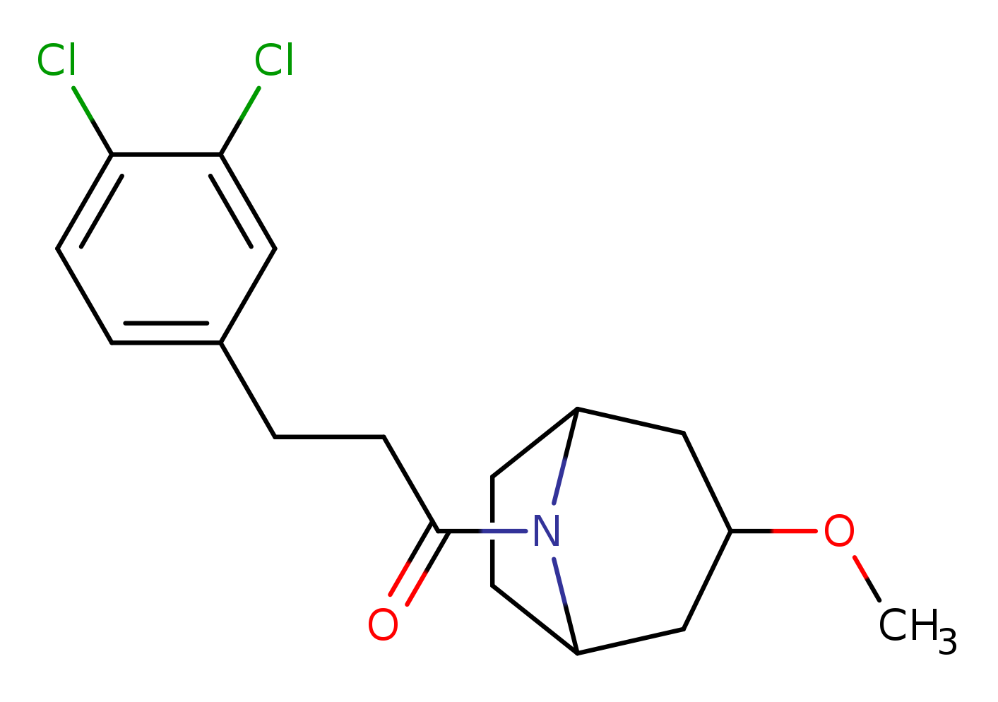 3-(3,4-dichlorophenyl)-1-{3-methoxy-8-azabicyclo[3.2.1]octan-8-yl}propan-1-one