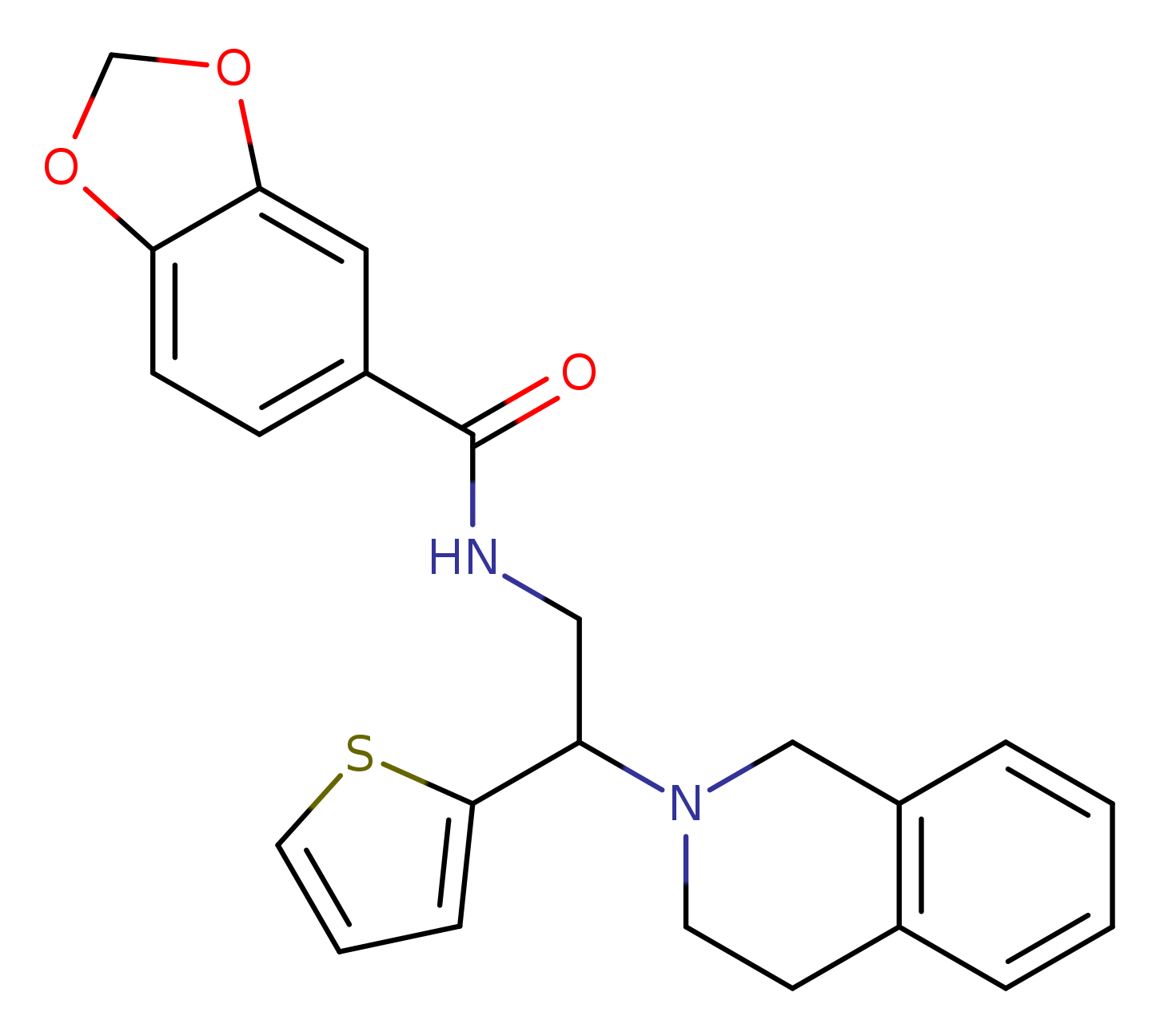 N-[2-(1,2,3,4-tetrahydroisoquinolin-2-yl)-2-(thiophen-2-yl)ethyl]-2H-1,3-benzodioxole-5-carboxamide