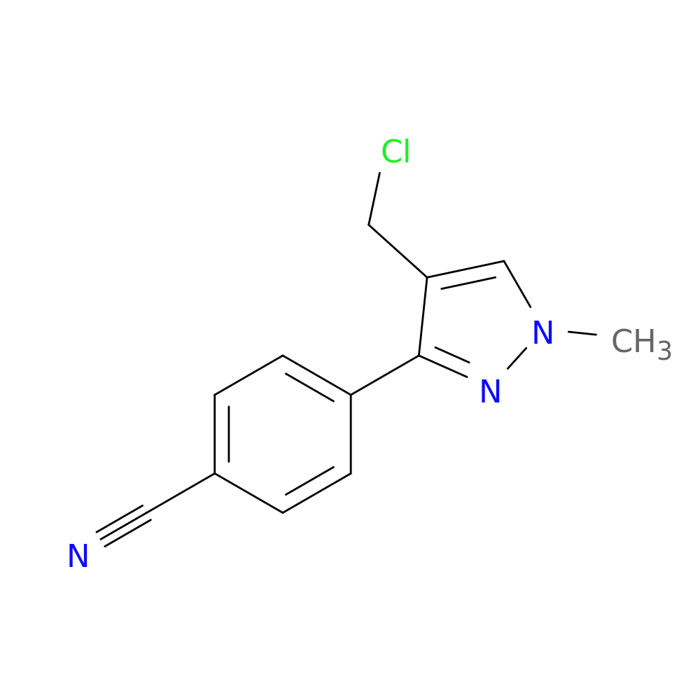 4-[4-(chloromethyl)-1-methyl-1H-pyrazol-3-yl]benzonitrile