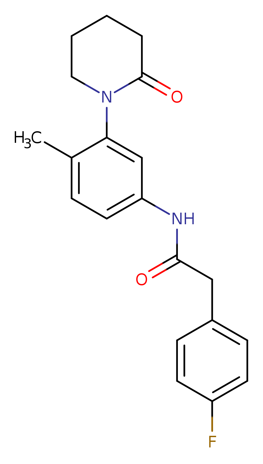 2-(4-fluorophenyl)-N-[4-methyl-3-(2-oxopiperidin-1-yl)phenyl]acetamide