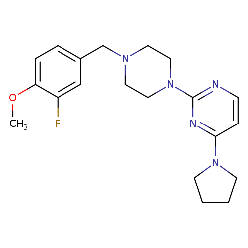 2-{4-[(3-fluoro-4-methoxyphenyl)methyl]piperazin-1-yl}-4-(pyrrolidin-1-yl)pyrimidine