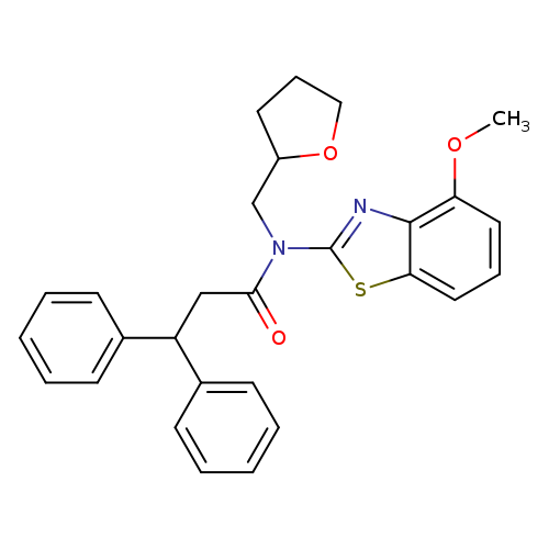 N-(4-methoxy-1,3-benzothiazol-2-yl)-N-[(oxolan-2-yl)methyl]-3,3-diphenylpropanamide
