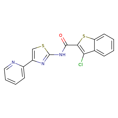 3-chloro-N-[4-(pyridin-2-yl)-1,3-thiazol-2-yl]-1-benzothiophene-2-carboxamide