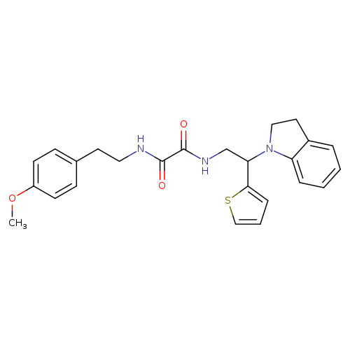 N-[2-(2,3-dihydro-1H-indol-1-yl)-2-(thiophen-2-yl)ethyl]-N'-[2-(4-methoxyphenyl)ethyl]ethanediamide