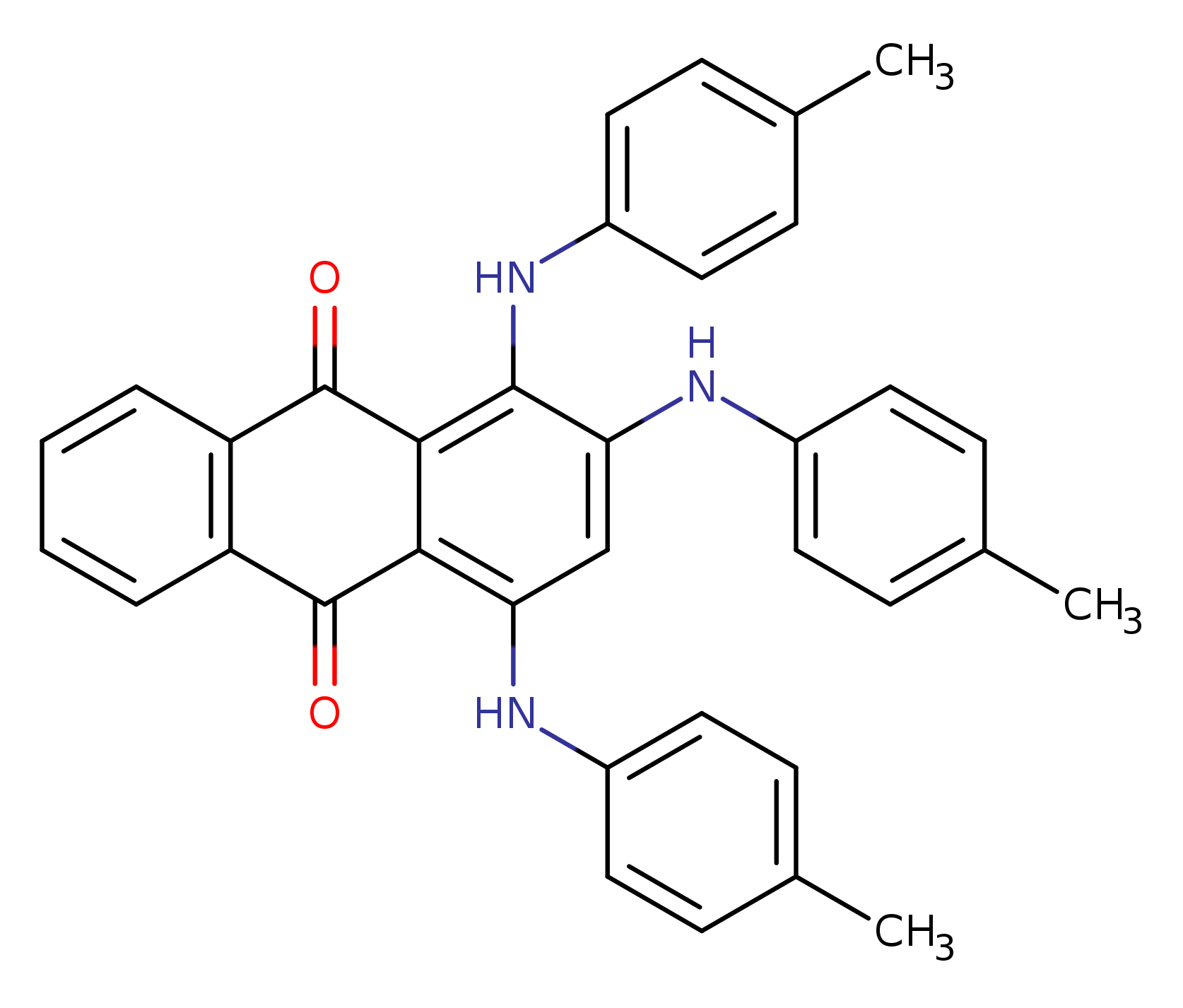 1,2,4-tri(4-toluidino)anthra-9,10-quinone