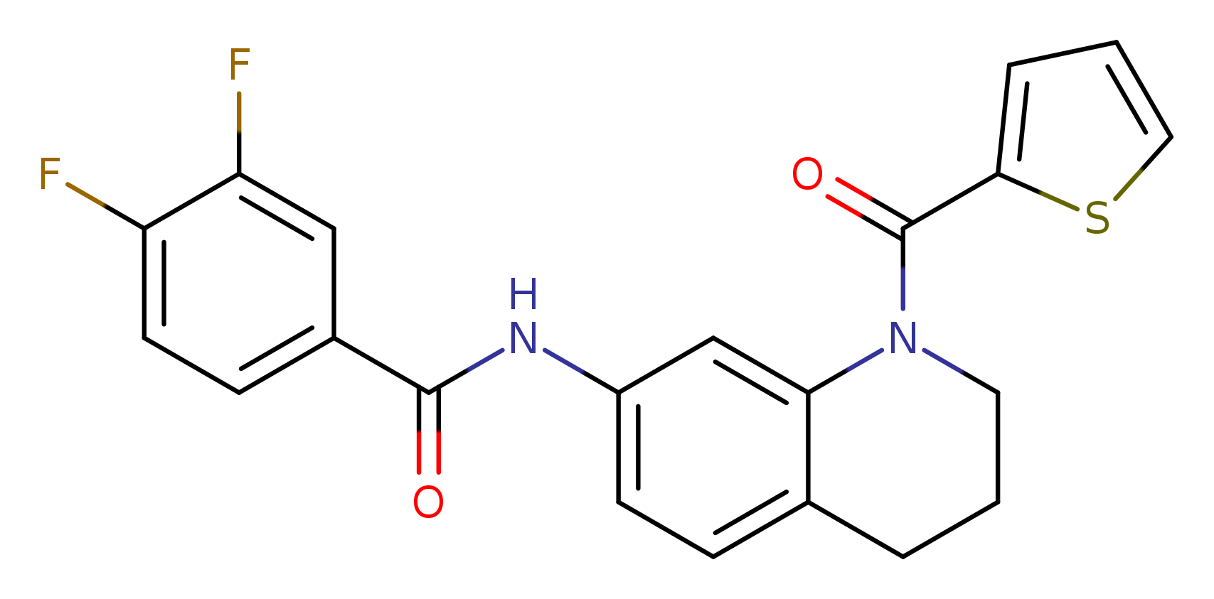 3,4-difluoro-N-[1-(thiophene-2-carbonyl)-1,2,3,4-tetrahydroquinolin-7-yl]benzamide