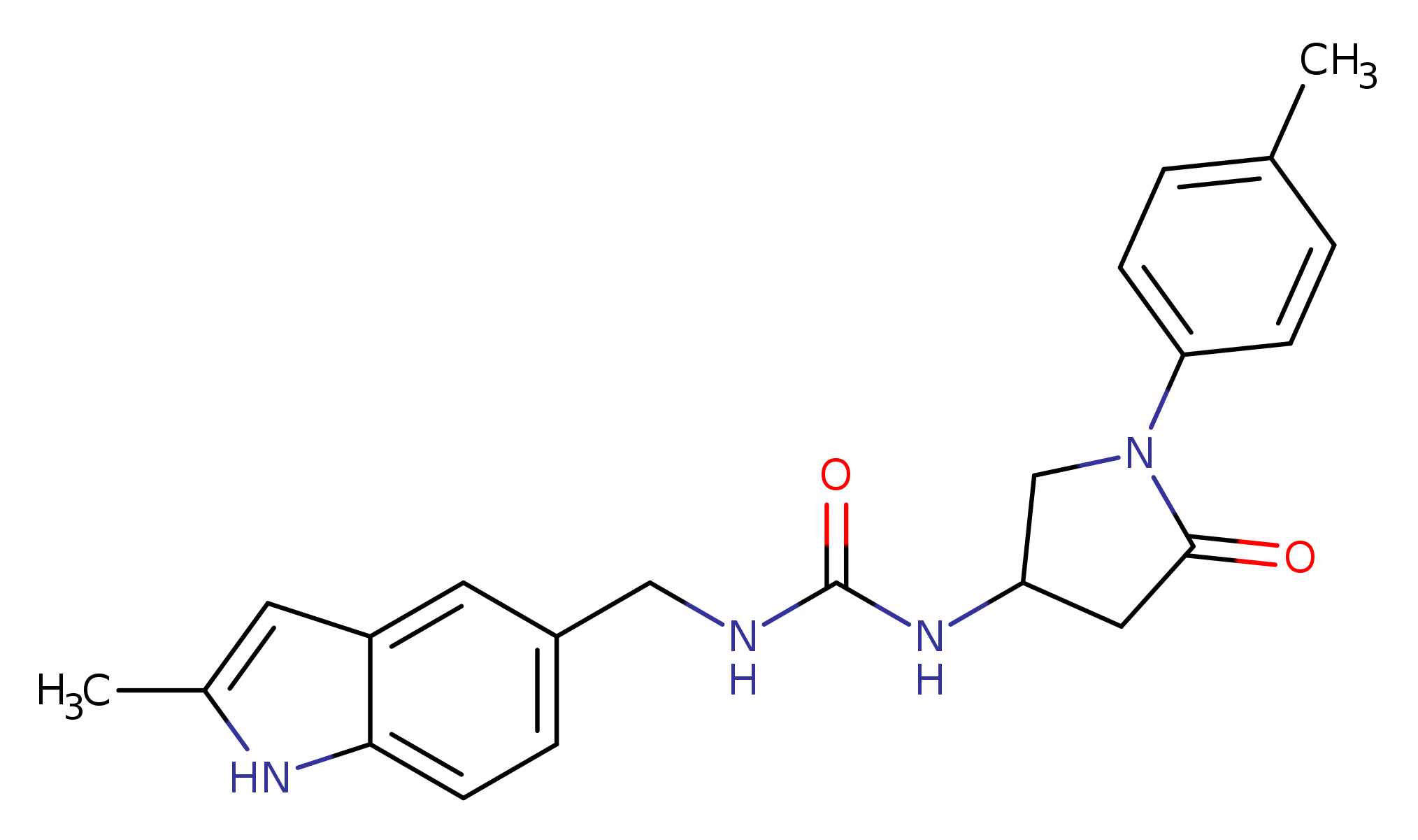 1-[(2-methyl-1H-indol-5-yl)methyl]-3-[1-(4-methylphenyl)-5-oxopyrrolidin-3-yl]urea