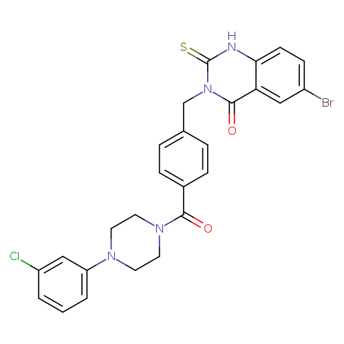 6-bromo-3-({4-[4-(3-chlorophenyl)piperazine-1-carbonyl]phenyl}methyl)-2-sulfanylidene-1,2,3,4-tetrahydroquinazolin-4-one
