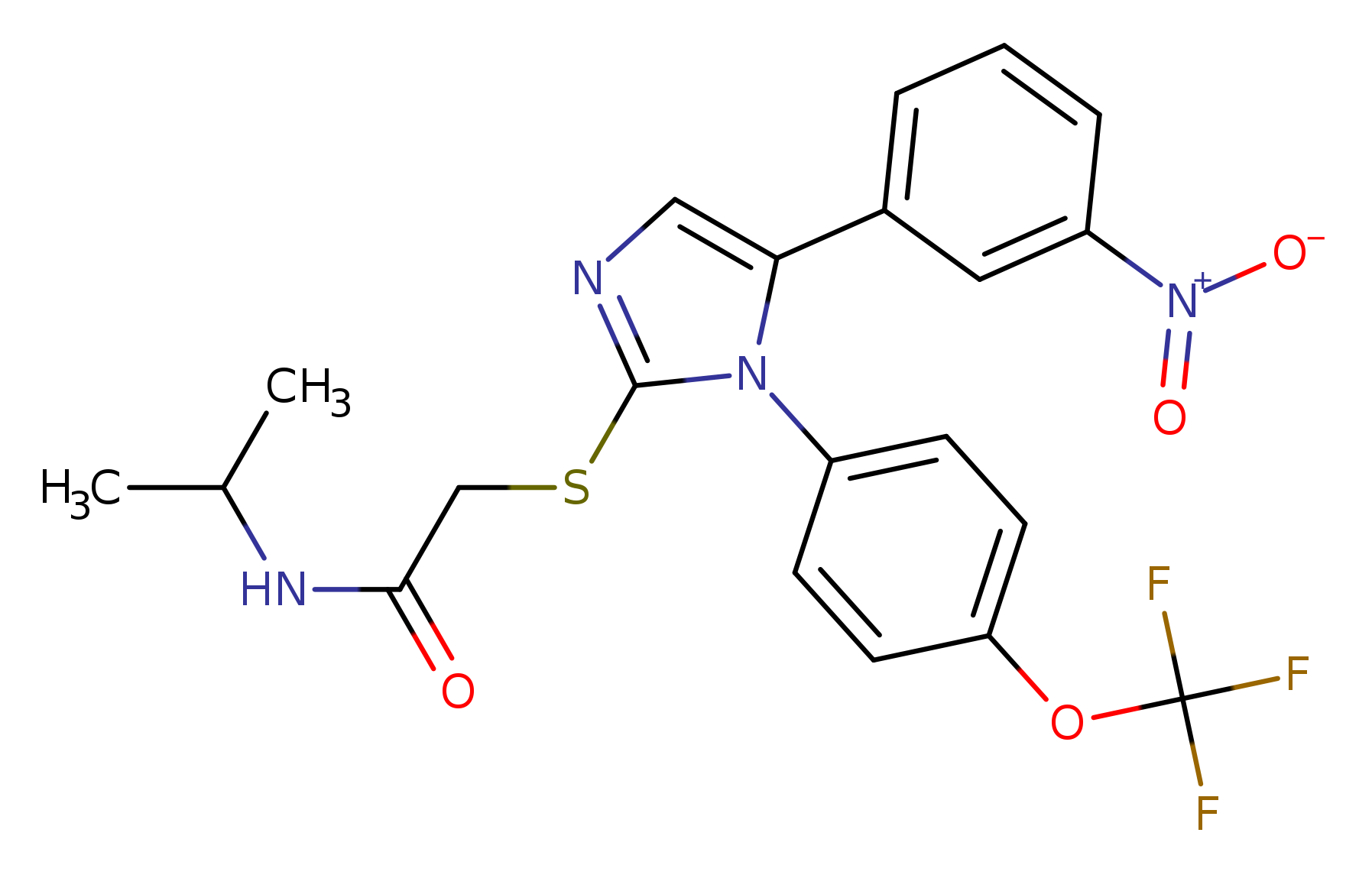 2-{[5-(3-nitrophenyl)-1-[4-(trifluoromethoxy)phenyl]-1H-imidazol-2-yl]sulfanyl}-N-(propan-2-yl)acetamide