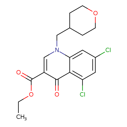 ethyl 5,7-dichloro-1-[(oxan-4-yl)methyl]-4-oxo-1,4-dihydroquinoline-3-carboxylate