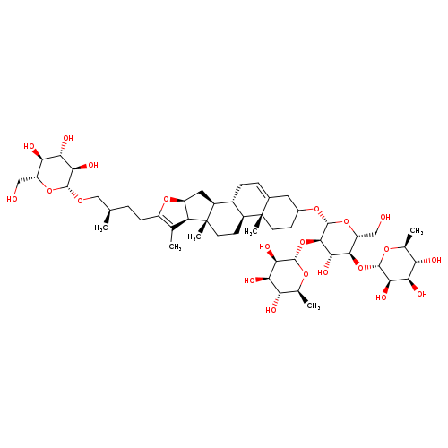 β-D-Glucopyranoside, (3β,25R)-26-(β-D-glucopyranosyloxy)furosta-5,20(22)-dien-3-yl O-6-deoxy-α-L-mannopyranosyl-(1→2)-O-[6-deoxy-α-L-mannopyranosyl-(1→4)]-