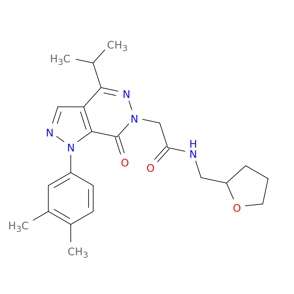 2-[1-(3,4-dimethylphenyl)-7-oxo-4-(propan-2-yl)-1H,6H,7H-pyrazolo[3,4-d]pyridazin-6-yl]-N-[(oxolan-2-yl)methyl]acetamide