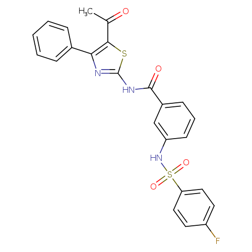 N-(5-acetyl-4-phenyl-1,3-thiazol-2-yl)-3-(4-fluorobenzenesulfonamido)benzamide
